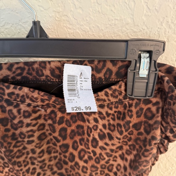 Strapless Leopard Print Ruffled Mini Dress - Picture 3 of 6